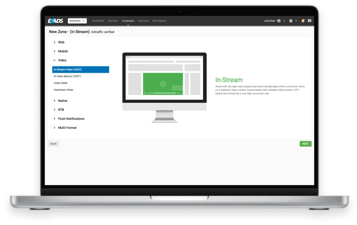 EXADS video ad formats