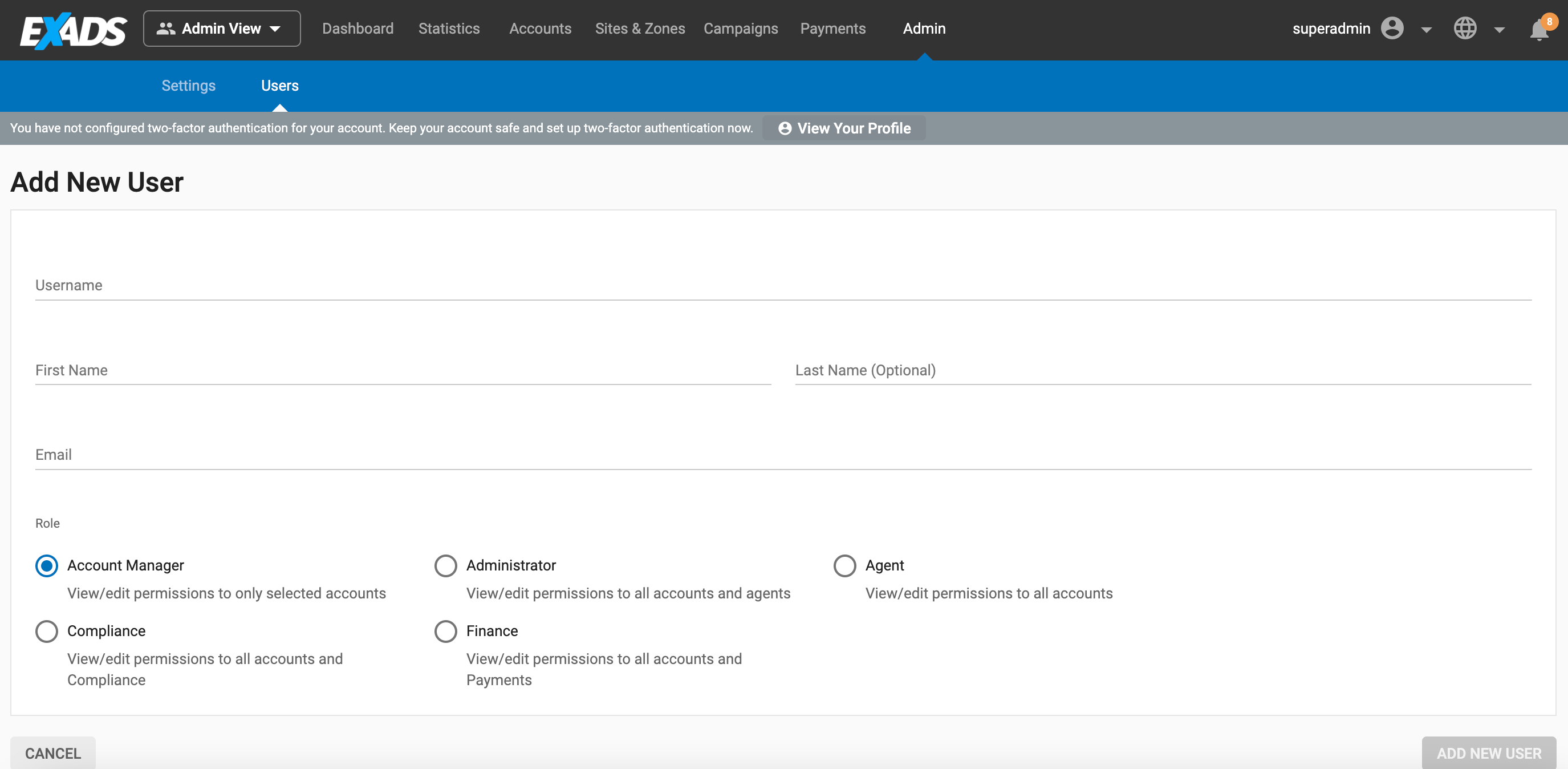 Role and permission management