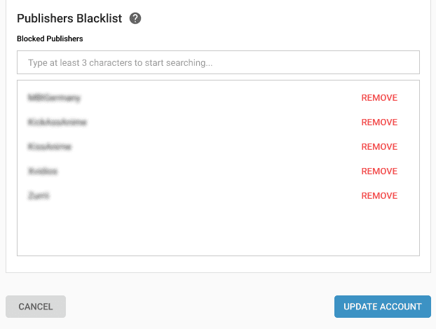 Account Wide Blocking of Publishers EXADS Q1 2022 Product Roadmap