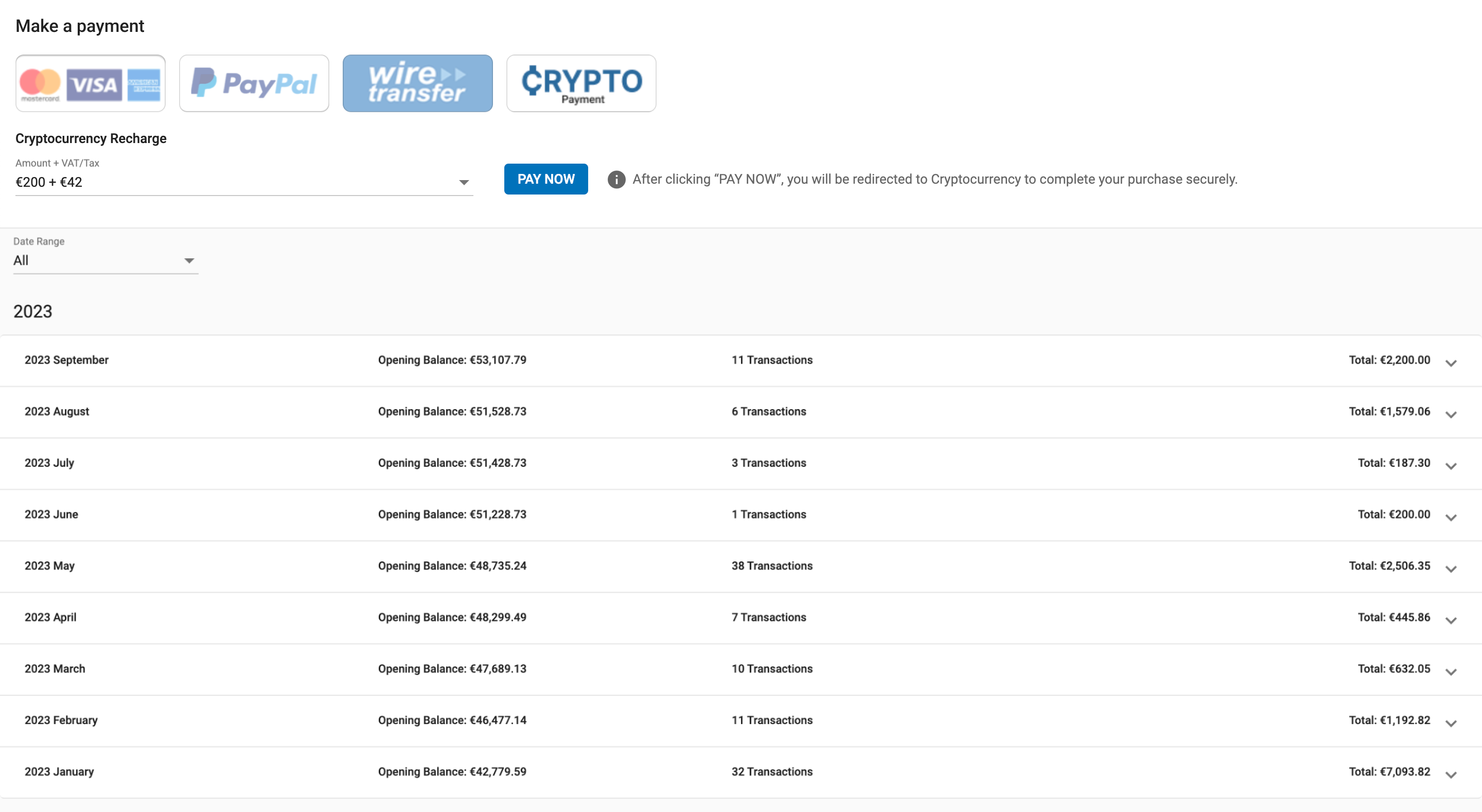 Advertiser Crypto Selection