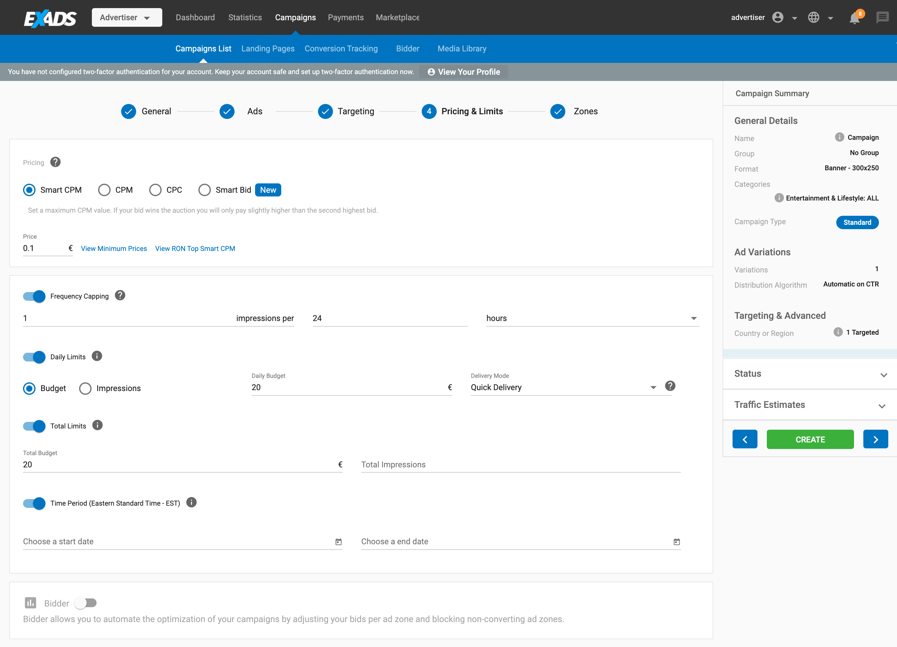 Pricing models variety